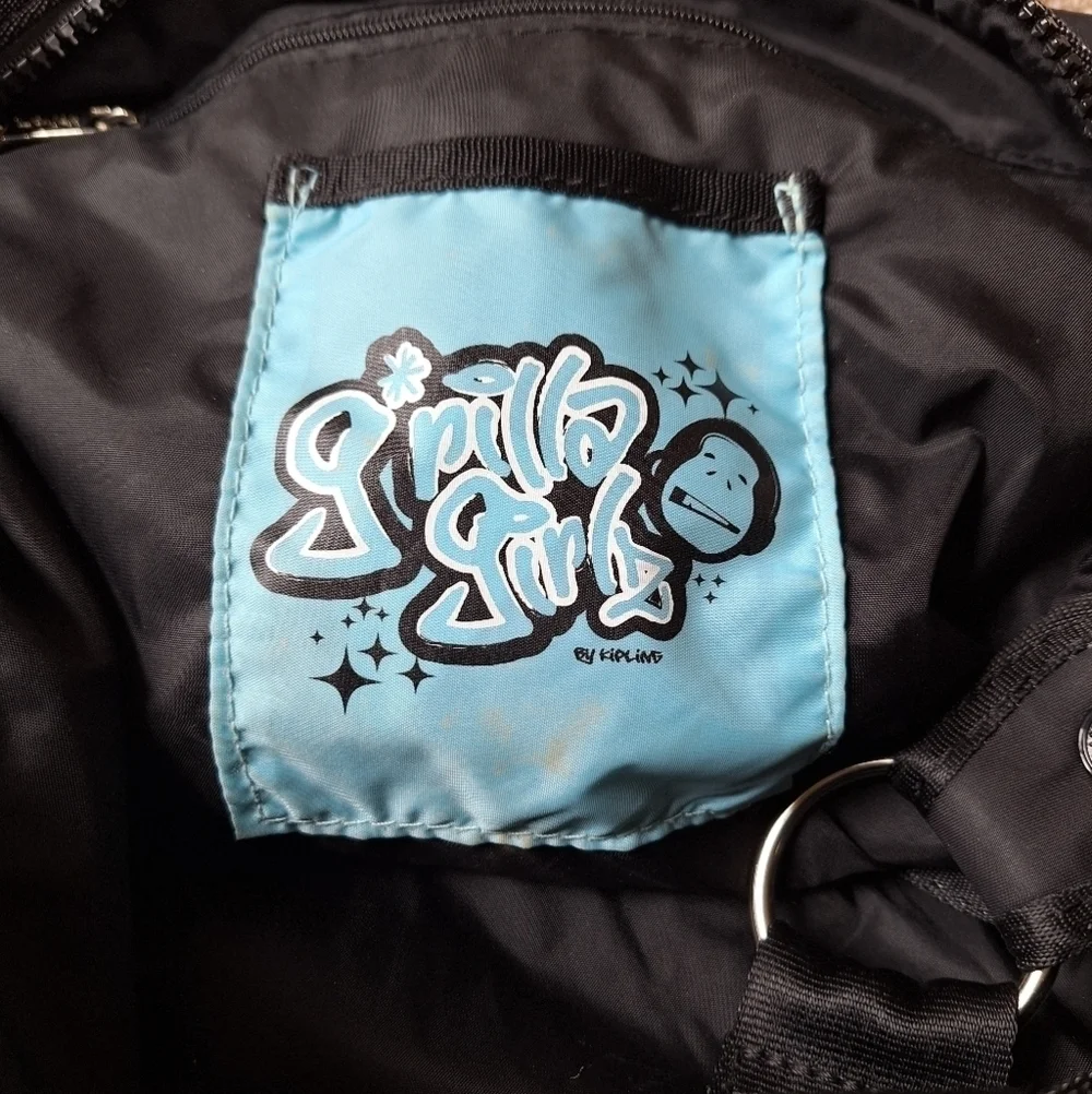 Kipling Nylon Crossbody/Shoulder Bag. Black with blue accents.